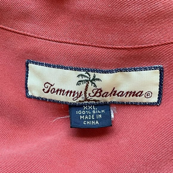 Tommy Bahama Silk Camp Shirt Men's Terra Cotta Color - Picture 4 of 6